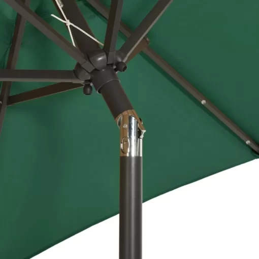 vidaXL Lawn & Garden* Parasol With Led Lights Green 78.7"X83.1" Aluminum