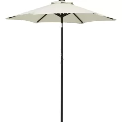 vidaXL Lawn & Garden* Parasol With Led Lights Sand 78.7"X83.1" Aluminum