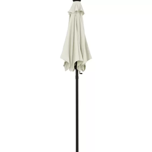 vidaXL Lawn & Garden* Parasol With Led Lights Sand 78.7"X83.1" Aluminum