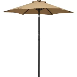 vidaXL Lawn & Garden* Parasol With Led Lights Taupe 78.7"X83.1" Aluminum