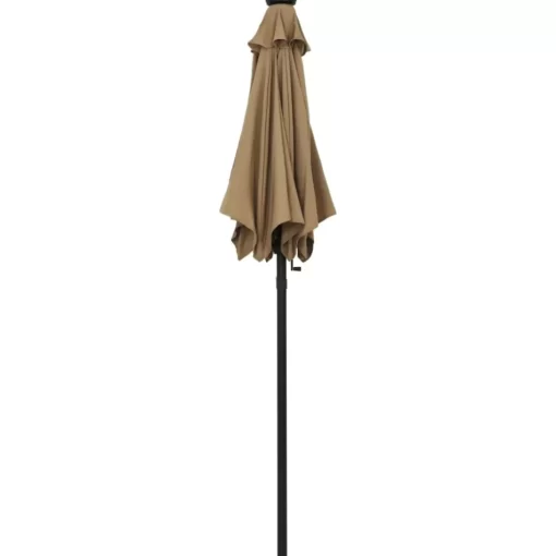 vidaXL Lawn & Garden* Parasol With Led Lights Taupe 78.7"X83.1" Aluminum