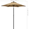 vidaXL Lawn & Garden* Parasol With Led Lights Taupe 78.7