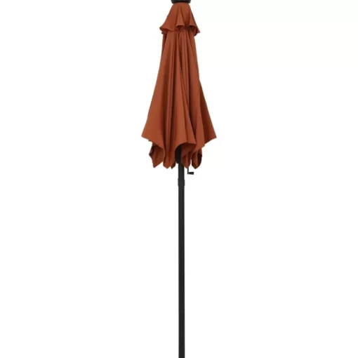 vidaXL Lawn & Garden* Parasol With Led Lights Terracotta 78.7"X83.1" Aluminum