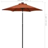 vidaXL Lawn & Garden* Parasol With Led Lights Terracotta 78.7