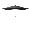 vidaXL Lawn & Garden* Parasol With Leds And Steel Pole Anthracite 6.6'X9.8'