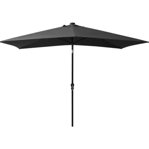 vidaXL Lawn & Garden* Parasol With Leds And Steel Pole Anthracite 6.6'X9.8'