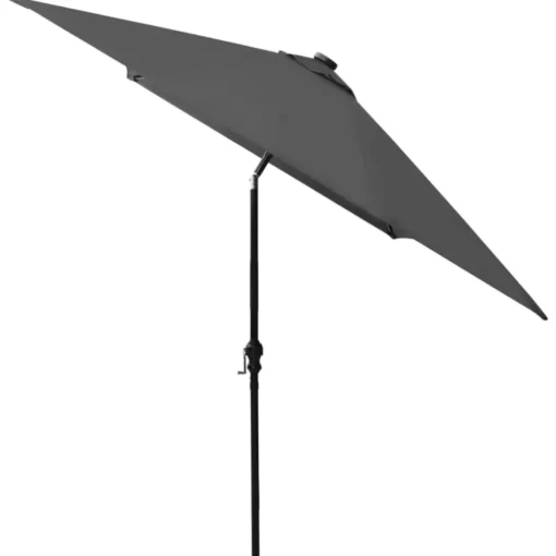 vidaXL Lawn & Garden* Parasol With Leds And Steel Pole Anthracite 6.6'X9.8'