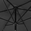 vidaXL Lawn & Garden* Parasol With Leds And Steel Pole Anthracite 6.6'X9.8'