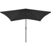 vidaXL Lawn & Garden* Parasol With Leds And Steel Pole Black 6.6'X9.8'