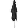 vidaXL Lawn & Garden* Parasol With Leds And Steel Pole Black 6.6'X9.8'