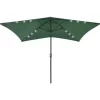 vidaXL Lawn & Garden* Parasol With Leds And Steel Pole Green 6.6'X9.8'