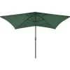 vidaXL Lawn & Garden* Parasol With Leds And Steel Pole Green 6.6'X9.8'