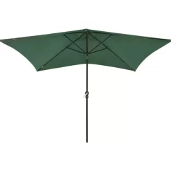 vidaXL Lawn & Garden* Parasol With Leds And Steel Pole Green 6.6'X9.8'