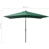 vidaXL Lawn & Garden* Parasol With Leds And Steel Pole Green 6.6'X9.8'