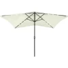 vidaXL Lawn & Garden* Parasol With Leds And Steel Pole Sand 6.6'X9.8'