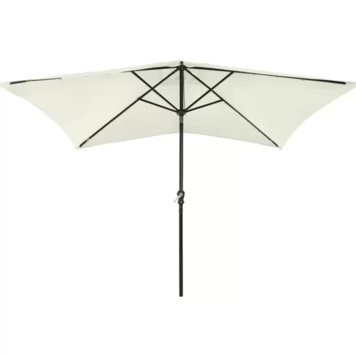 vidaXL Lawn & Garden* Parasol With Leds And Steel Pole Sand 6.6'X9.8'