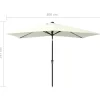 vidaXL Lawn & Garden* Parasol With Leds And Steel Pole Sand 6.6'X9.8'