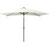 vidaXL Lawn & Garden* Parasol With Leds And Steel Pole Sand 6.6'X9.8'