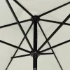 vidaXL Lawn & Garden* Parasol With Leds And Steel Pole Sand 6.6'X9.8'