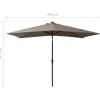 vidaXL Lawn & Garden* Parasol With Leds And Steel Pole Taupe 6.6'X9.8'