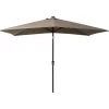 vidaXL Lawn & Garden* Parasol With Leds And Steel Pole Taupe 6.6'X9.8'