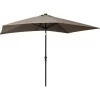 vidaXL Lawn & Garden* Parasol With Leds And Steel Pole Taupe 6.6'X9.8'