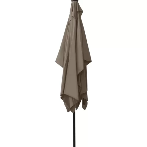 vidaXL Lawn & Garden* Parasol With Leds And Steel Pole Taupe 6.6'X9.8'