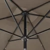 vidaXL Lawn & Garden* Parasol With Leds And Steel Pole Taupe 6.6'X9.8'