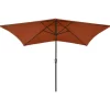 vidaXL Lawn & Garden* Parasol With Leds And Steel Pole Terracotta 6.6'X9.8'