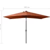 vidaXL Lawn & Garden* Parasol With Leds And Steel Pole Terracotta 6.6'X9.8'