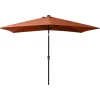 vidaXL Lawn & Garden* Parasol With Leds And Steel Pole Terracotta 6.6'X9.8'