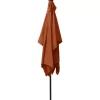 vidaXL Lawn & Garden* Parasol With Leds And Steel Pole Terracotta 6.6'X9.8'