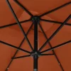 vidaXL Lawn & Garden* Parasol With Leds And Steel Pole Terracotta 6.6'X9.8'