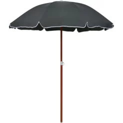 vidaXL Lawn & Garden* Parasol With Steel Pole 70.9" Anthracite