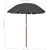 vidaXL Lawn & Garden* Parasol With Steel Pole 70.9