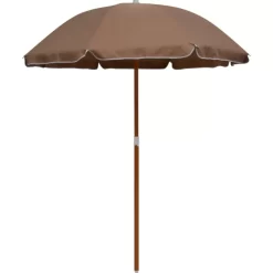 vidaXL Lawn & Garden* Parasol With Steel Pole 70.9" Taupe