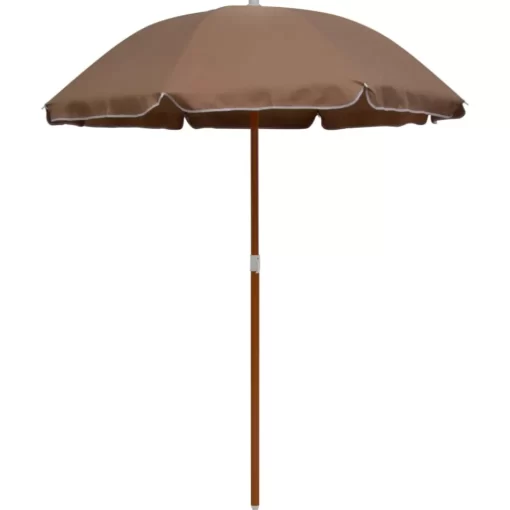 vidaXL Lawn & Garden* Parasol With Steel Pole 70.9" Taupe