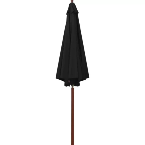 vidaXL Lawn & Garden* Parasol With Wooden Pole 118.1"X101.6" Black