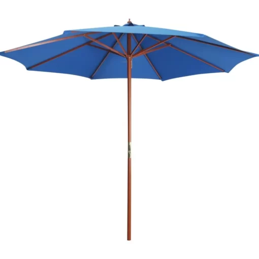 vidaXL Lawn & Garden* Parasol With Wooden Pole 118.1"X101.6" Blue