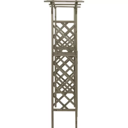 vidaXL Lawn & Garden* Pergola With Gate 45.7"X15.7"X80.3" Gray Solid Firwood