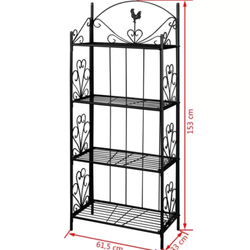 vidaXL Lawn & Garden* Plant Rack Black Square