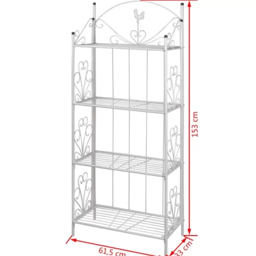 vidaXL Lawn & Garden* Plant Rack White Square