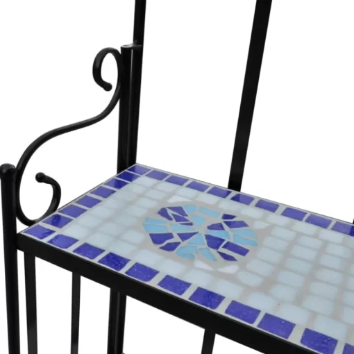 vidaXL Lawn & Garden* Plant Stand Display Blue White Mosaic Pattern