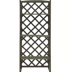 vidaXL Lawn & Garden* Plant Stand With Trellis Gray 23.6"X11.8"X55.1" Solid Firwood