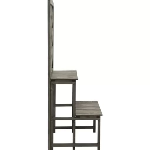 vidaXL Lawn & Garden* Plant Stand With Trellis Gray 27.6"X16.5"X47.2" Solid Firwood