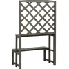 vidaXL Lawn & Garden* Plant Stand With Trellis Gray 27.6