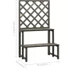 vidaXL Lawn & Garden* Plant Stand With Trellis Gray 27.6