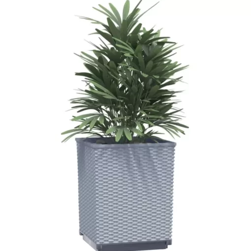 vidaXL Lawn & Garden* Planters 2 Pcs Light Gray 11.8"X11.8"X14.6" Polypropylene