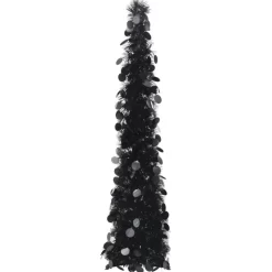 vidaXL Decor* Pop-Up Artificial Christmas Tree Black 4 Ft Pet