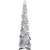 vidaXL Decor* Pop-Up Artificial Christmas Tree Silver 4 Ft Pet